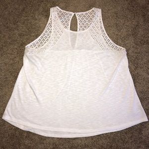 Maurices white lace yoke swing tank w/keyhole back
